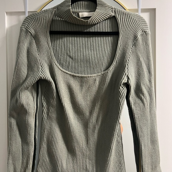 Jonathan Simkhai Seafoam green Ribbed Turtleneck USED - Picture 1 of 5